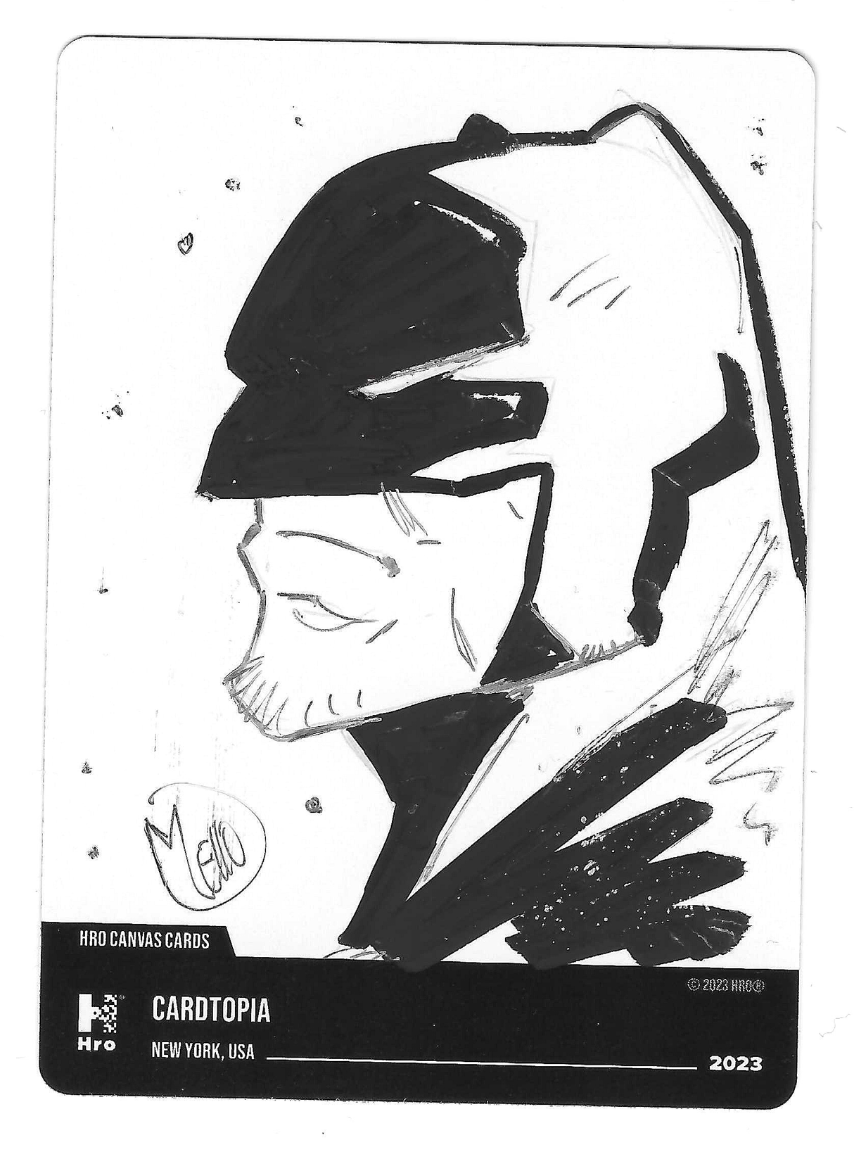 SOLD: Batman - HRO Sketch Card - Signed by Eduardo Mello (HRO Selfies Events Artist)