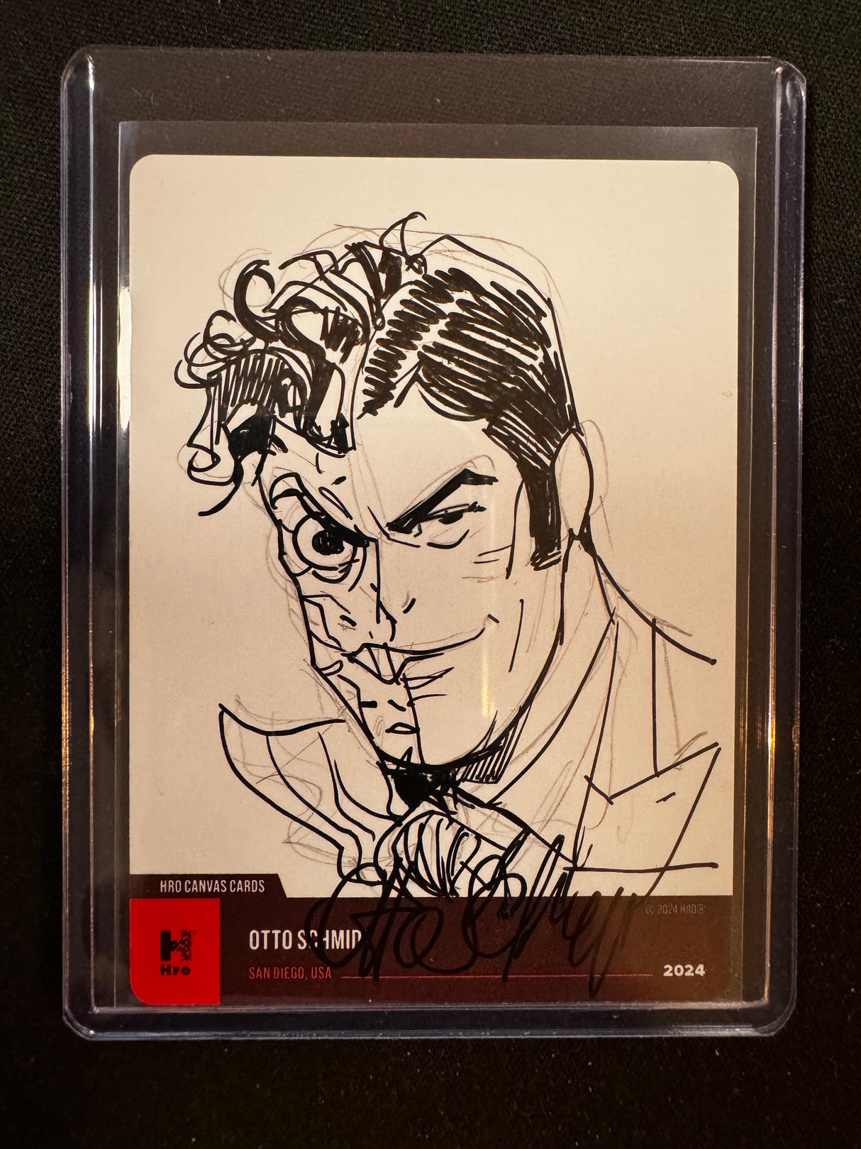 SOLD: Two Face (Harvey Dent) - HRO Sketch Card - Signed by Otto Schmidt