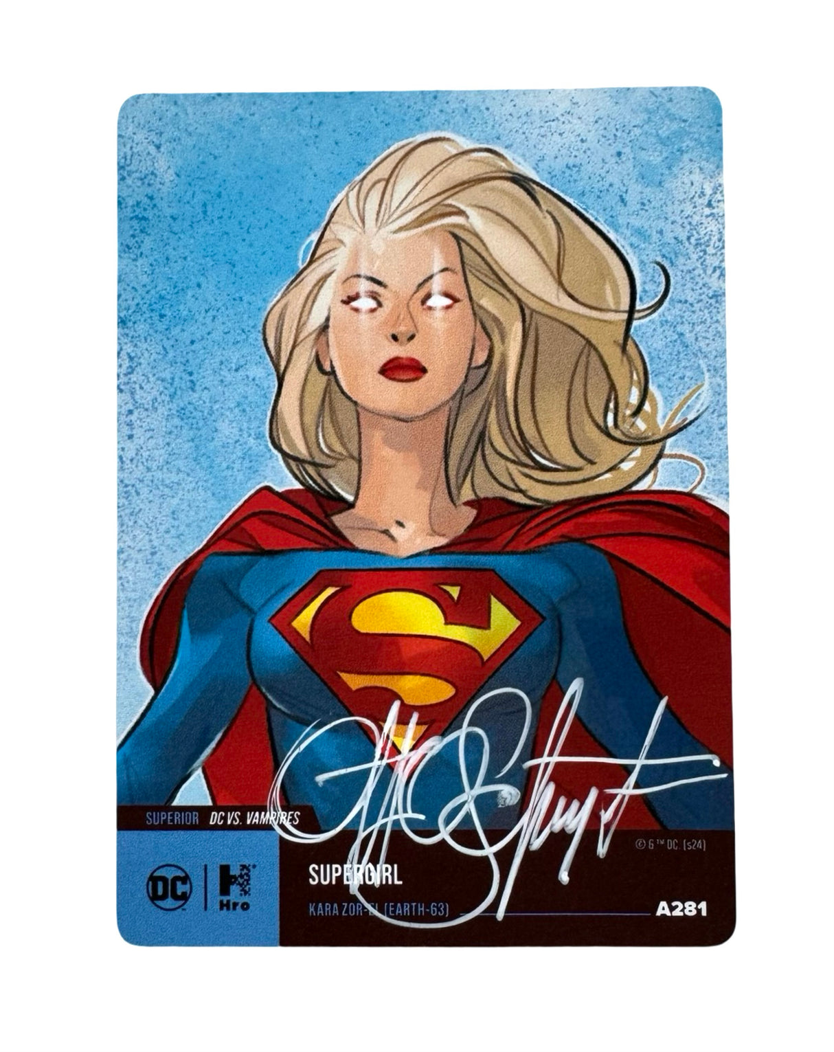 SOLD: Signed Supergirl (DC Vampire Events) - HRO Card: Mint - A281 - Signed by Otto Schmidt